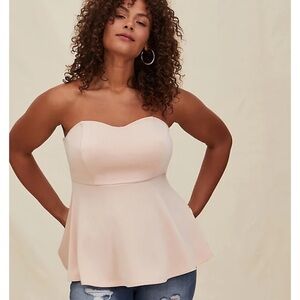 Torrid Scuba Knit Strapless Peplum